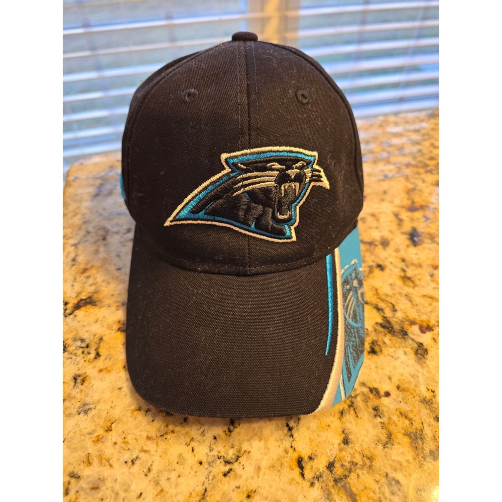 Carolina Panthers NFL Team Apparel Black Baseball Cap Men's Adjustable Strap